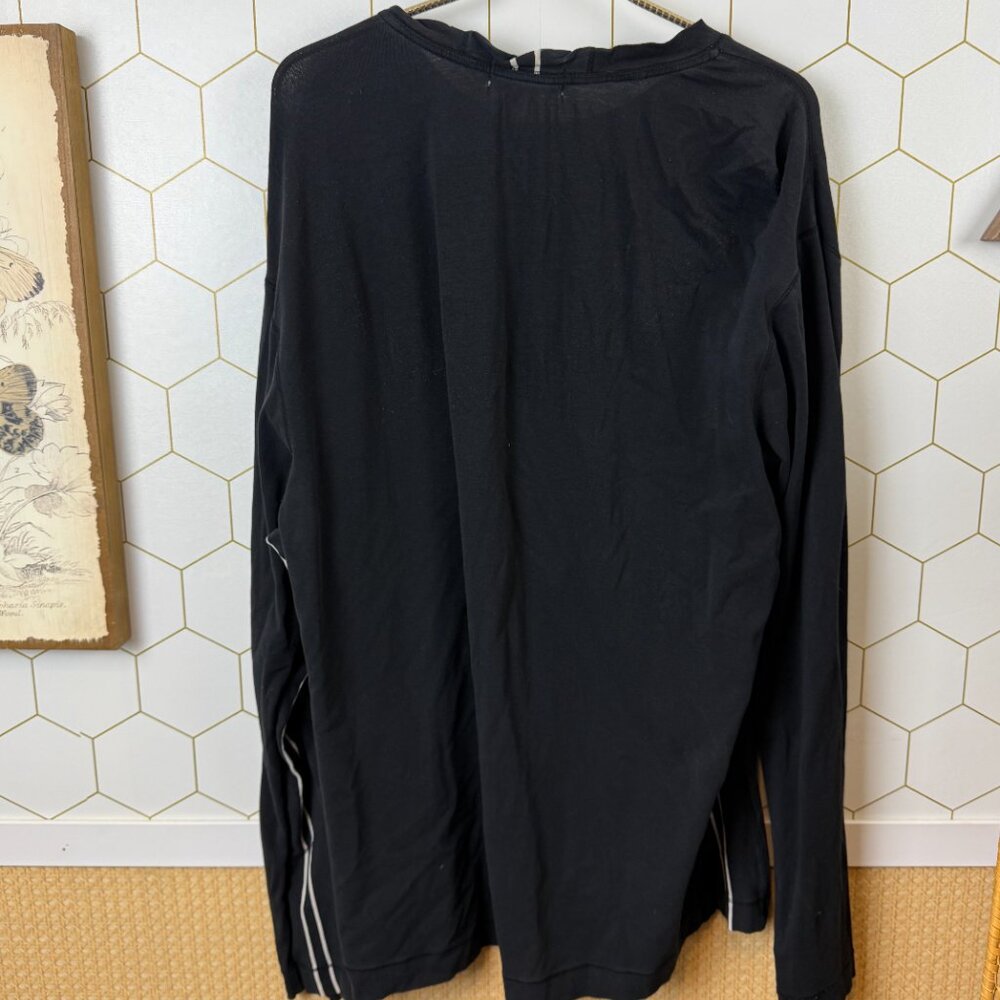 Banana Republic Factory Black Top with Side Stripe Detail - Size - Large - Picture 2 of 5